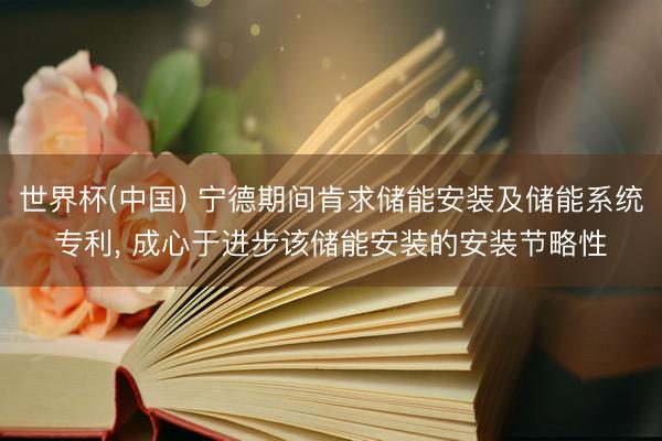 世界杯(中国) 宁德期间肯求储能安装及储能系统专利， 成心于进步该储能安装的安装节略性