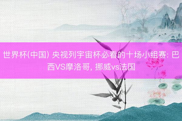 世界杯(中国) 央视列宇宙杯必看的十场小组赛: 巴西VS摩洛哥， 挪威vs法国