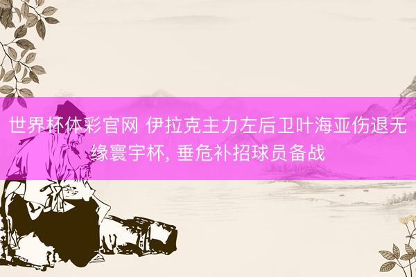 世界杯体彩官网 伊拉克主力左后卫叶海亚伤退无缘寰宇杯， 垂危补招球员备战