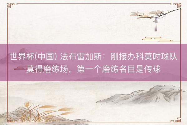 世界杯(中国) 法布雷加斯：刚接办科莫时球队莫得磨练场，第一个磨练名目是传球
