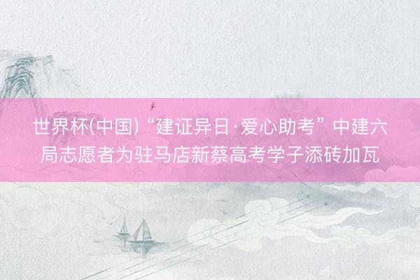世界杯(中国) “建证异日·爱心助考” 中建六局志愿者为驻马店新蔡高考学子添砖加瓦