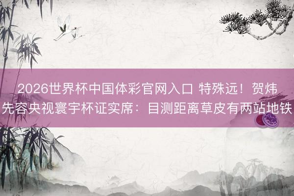 2026世界杯中国体彩官网入口 特殊远!贺炜先容央视寰宇杯证实席:目测距离草皮有两站地铁