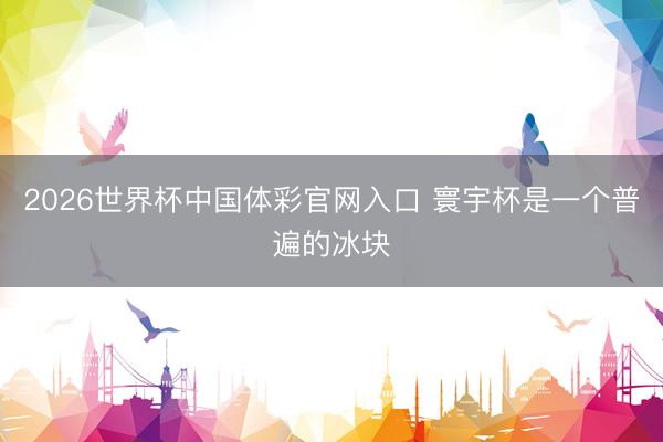2026世界杯中国体彩官网入口 寰宇杯是一个普遍的冰块