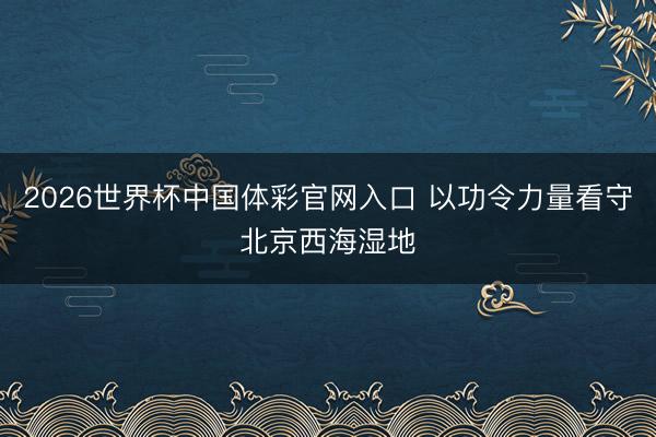 2026世界杯中国体彩官网入口 以功令力量看守北京西海湿地