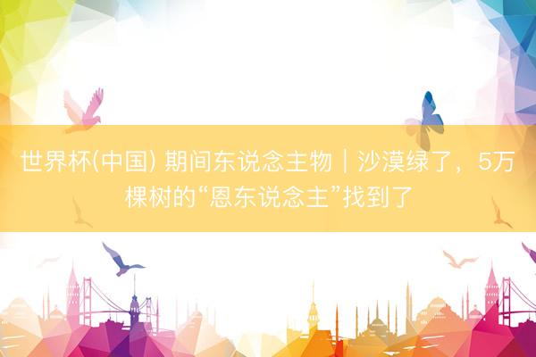 世界杯(中国) 期间东说念主物|沙漠绿了,5万棵树的“恩东说念主”找到了