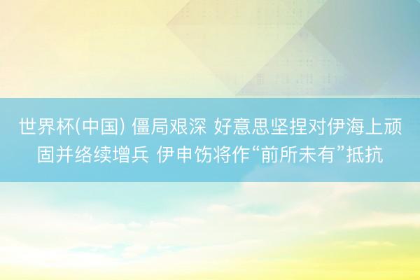 世界杯(中国) 僵局艰深 好意思坚捏对伊海上顽固并络续增兵 伊申饬将作“前所未有”抵抗