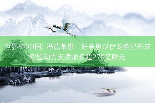 世界杯(中国) 冯德莱恩：好意思以伊龙套已形成欧盟动力支拨加多超270亿欧元