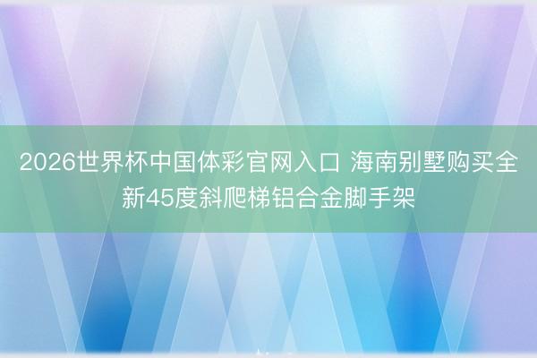 2026世界杯中国体彩官网入口 海南别墅购买全新45度斜爬梯铝合金脚手架