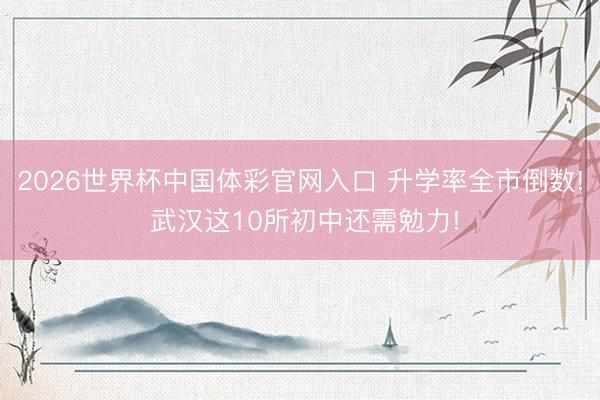 2026世界杯中国体彩官网入口 升学率全市倒数! 武汉这10所初中还需勉力!